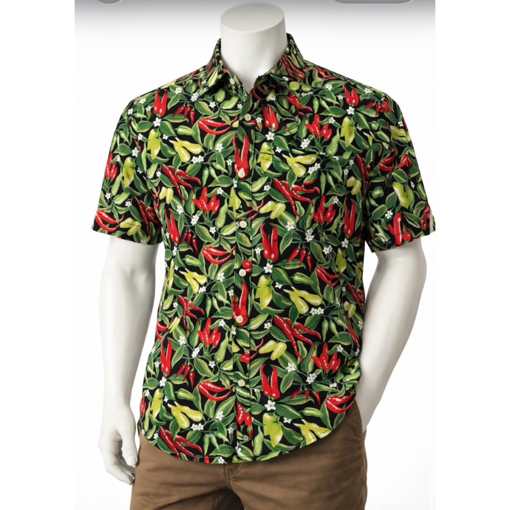 Vintage Chili Pepper Print Button Down | Statement Shirt • Summer Core